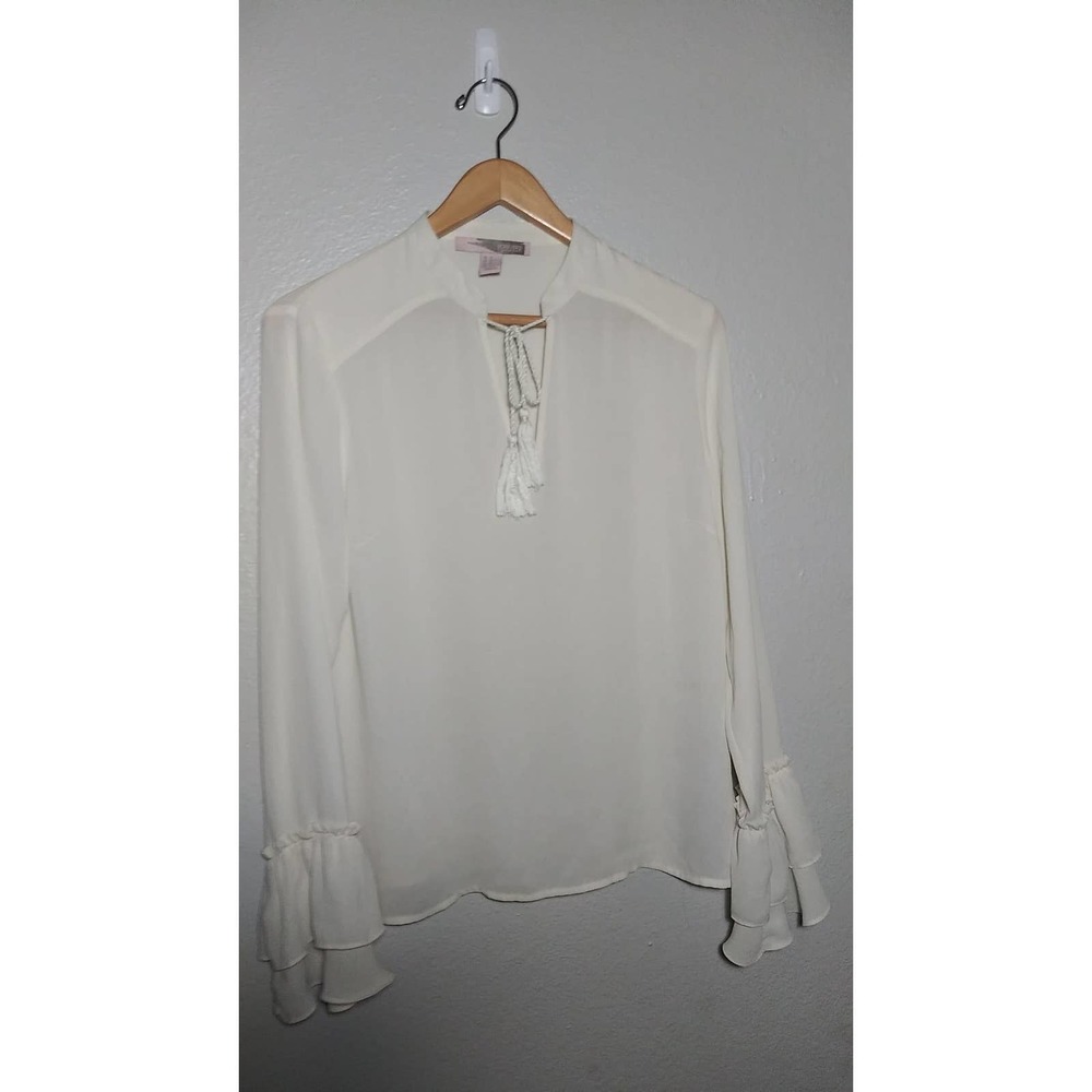 Forever 21 Long Sleeve Blouse Cream XS